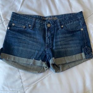 Rolled Hem Jean Shorts